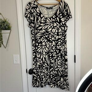 Nicole Miller New York Sheath with Kick Flare ruffle Dress